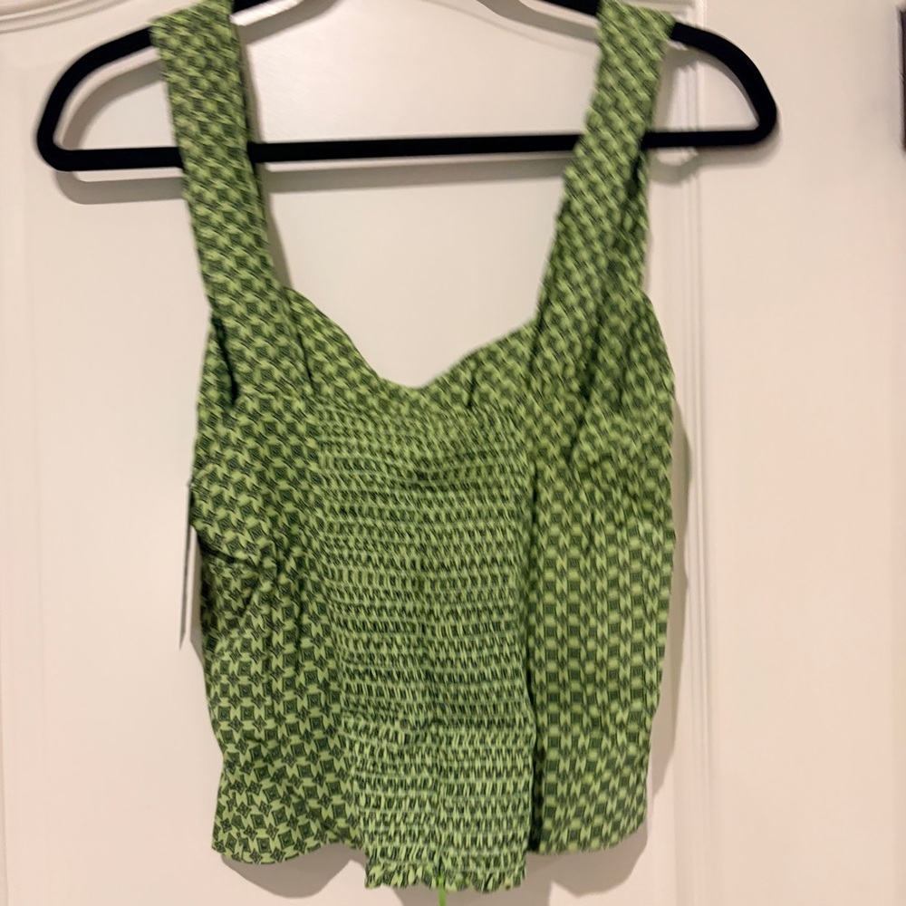 Reformation Green Patterned Square-Neck Tank - Picture 2 of 5